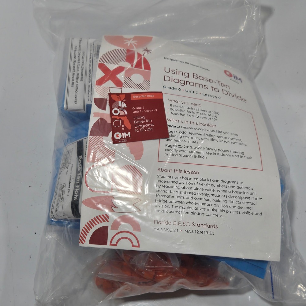 Base Ten Rods Units Flats Math Manipulatives Kit samples Grade 6 Lesson 9 - Picture 2 of 3